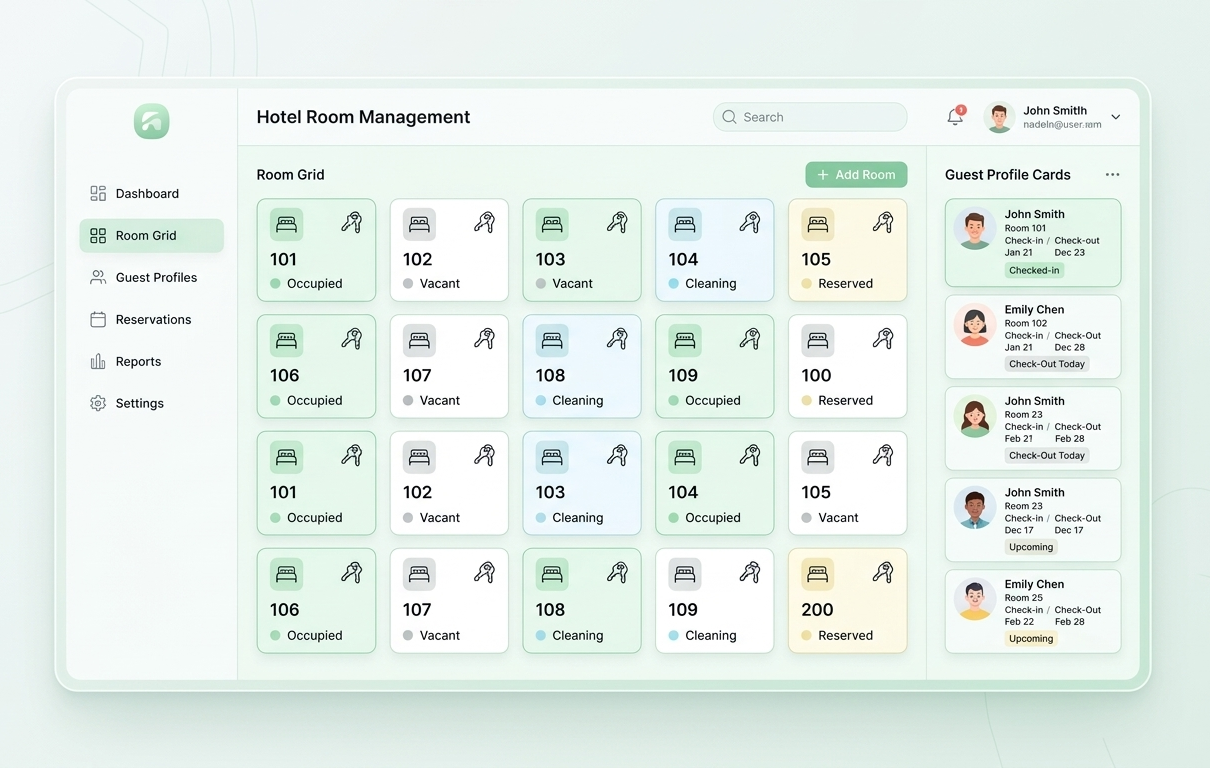 Comprehensive Room & Guest Management